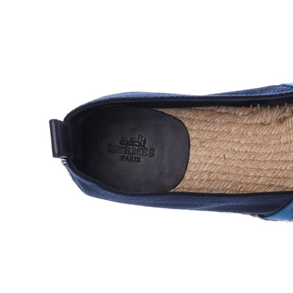 Hermes Toile Mens Eusebio Espadrilles 44 Marine 7 of 9