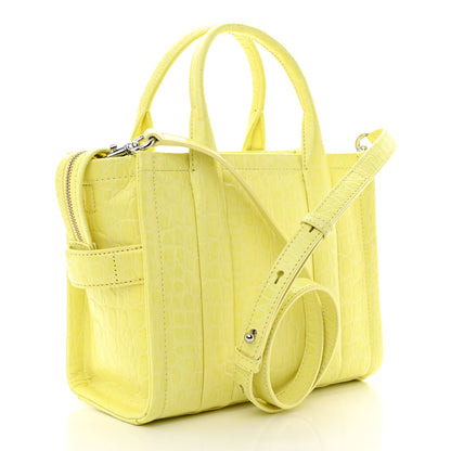 Marc Jacobs Croc Embossed Small The Tote Bag Tender Yellow 3 of 14