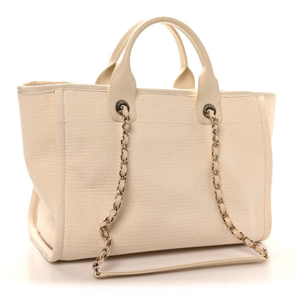Chanel Mixed Fibers Small Deauville Tote White 3 of 10