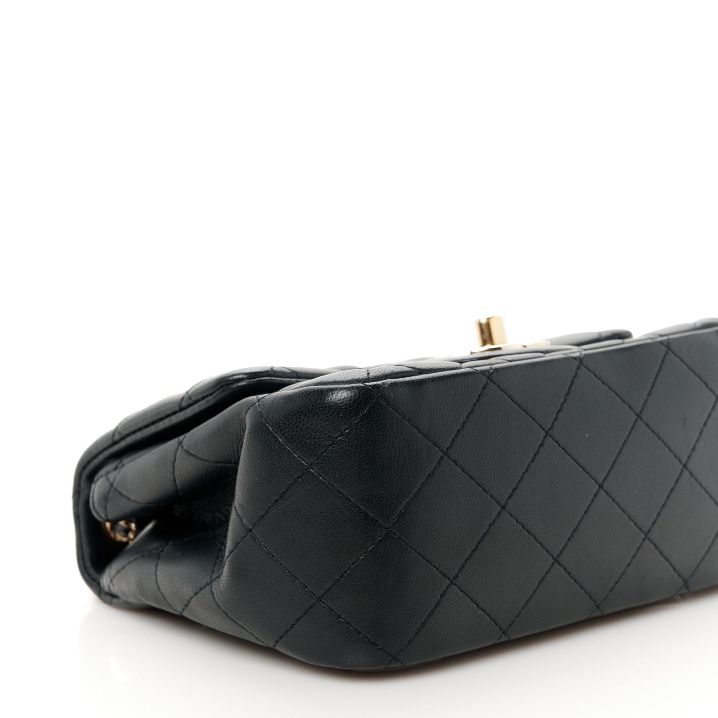 Lambskin Quilted Mini Square Flap Black
