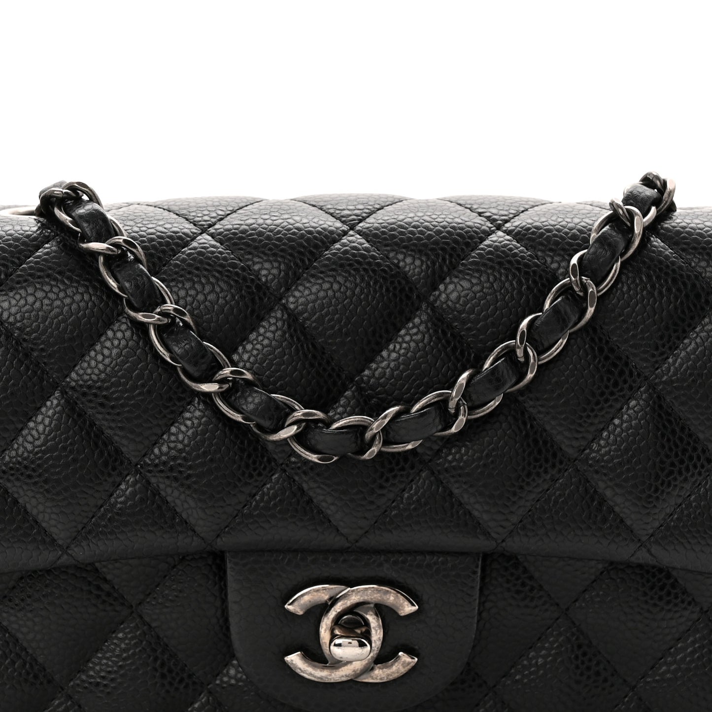 Caviar Quilted Mini Rectangular Flap Black