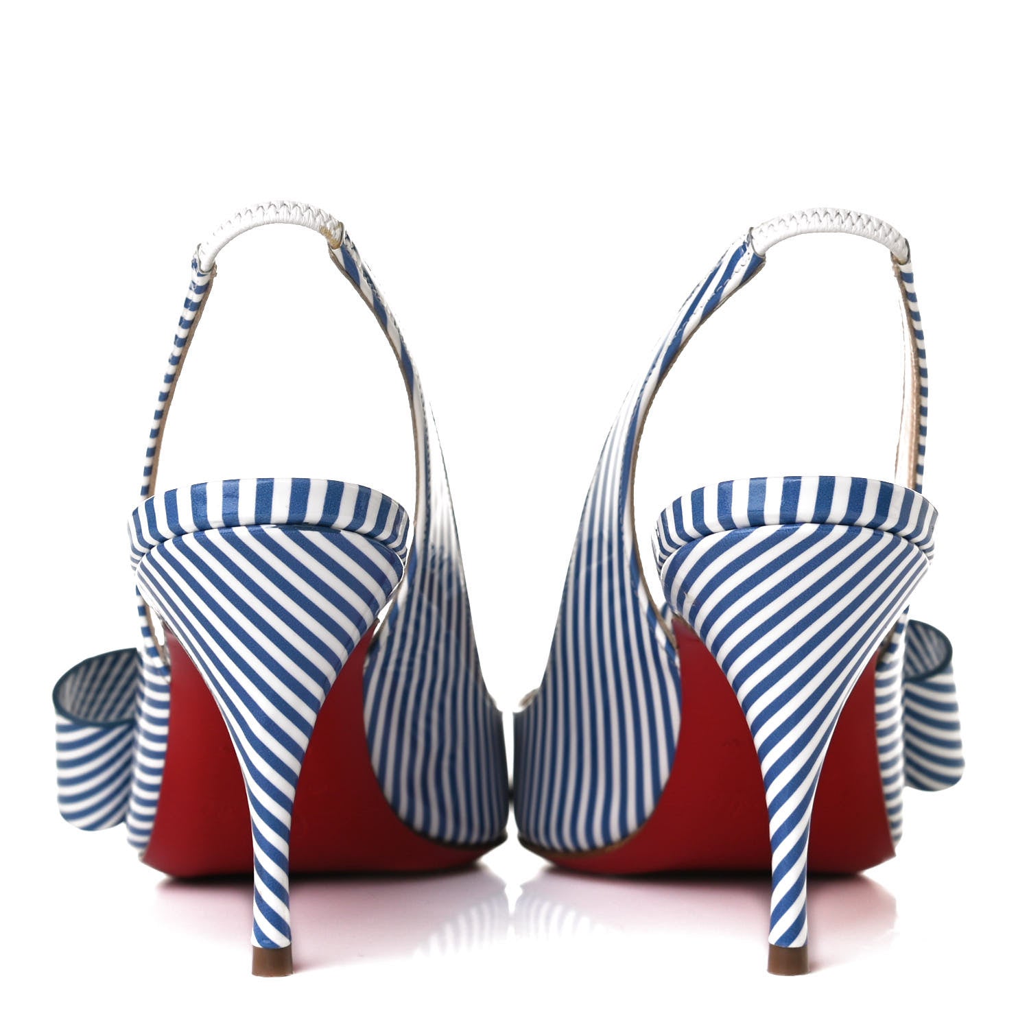 Christian Louboutin Patent Stripes Clare Nodo 80 Pumps 36 Jeans White 6 of 10