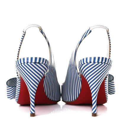 Christian Louboutin Patent Stripes Clare Nodo 80 Pumps 36 Jeans White 6 of 10