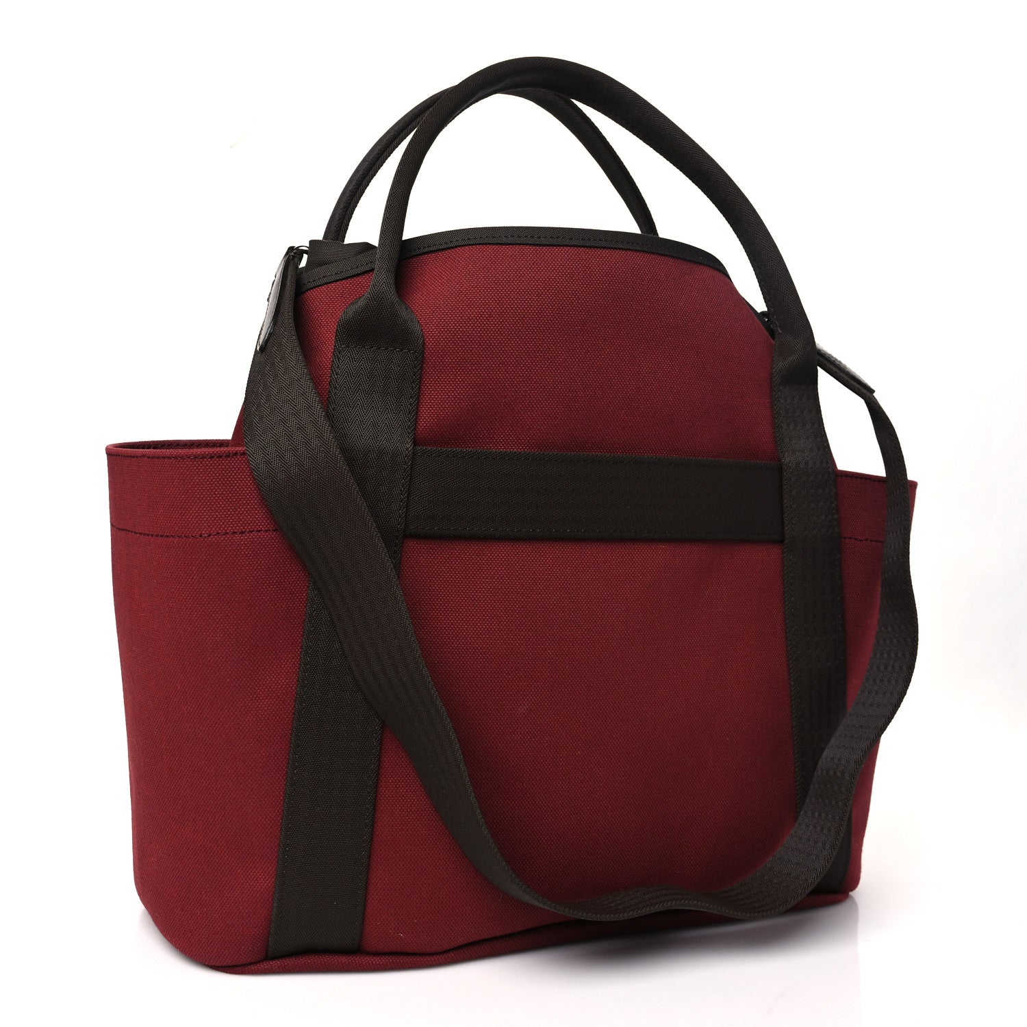 Hermes Canvas The Grooming Bag Rouge H Chocolat 4 of 12