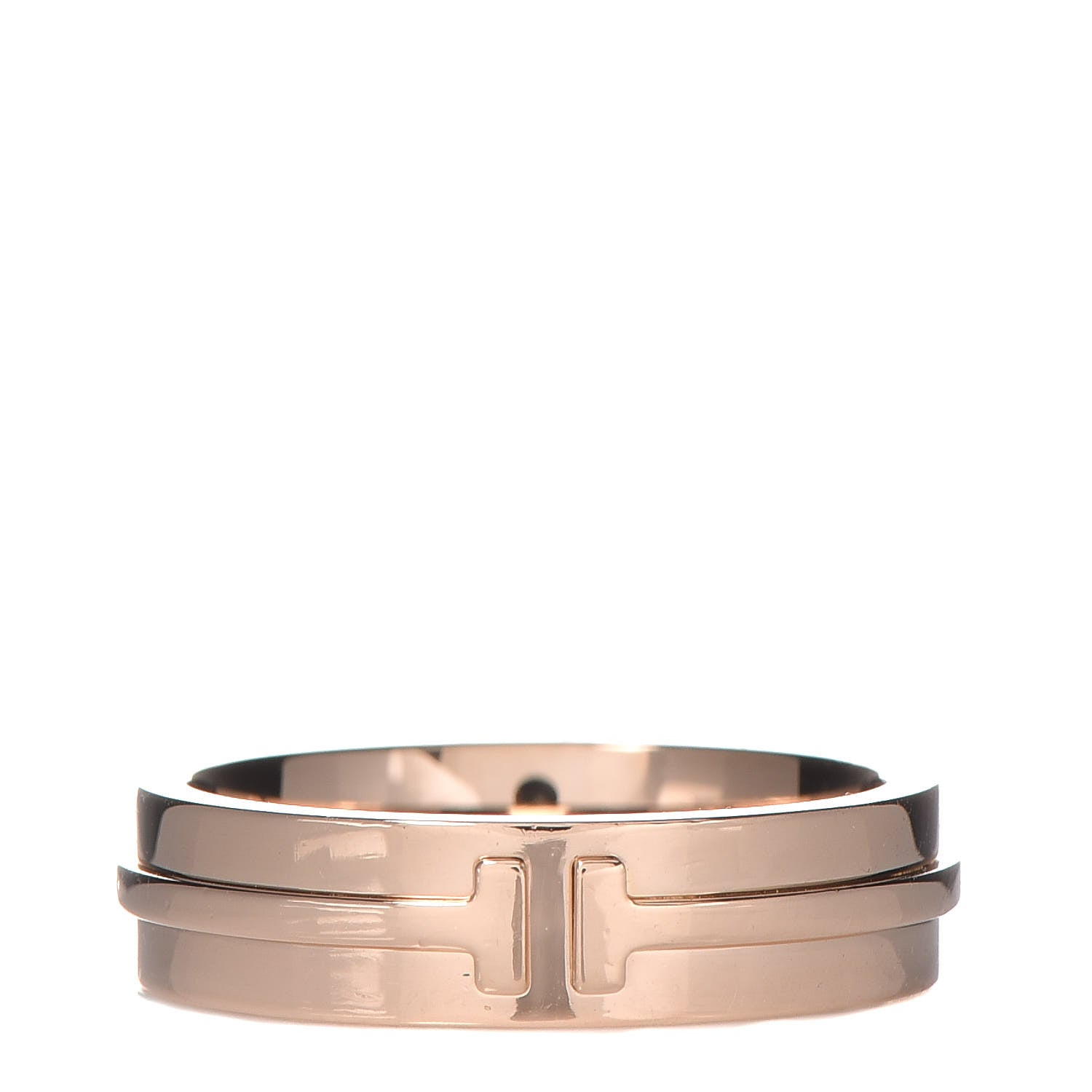 Tiffany 18K Rose Gold Two Narrow Ring 58 8.25 1 of 6