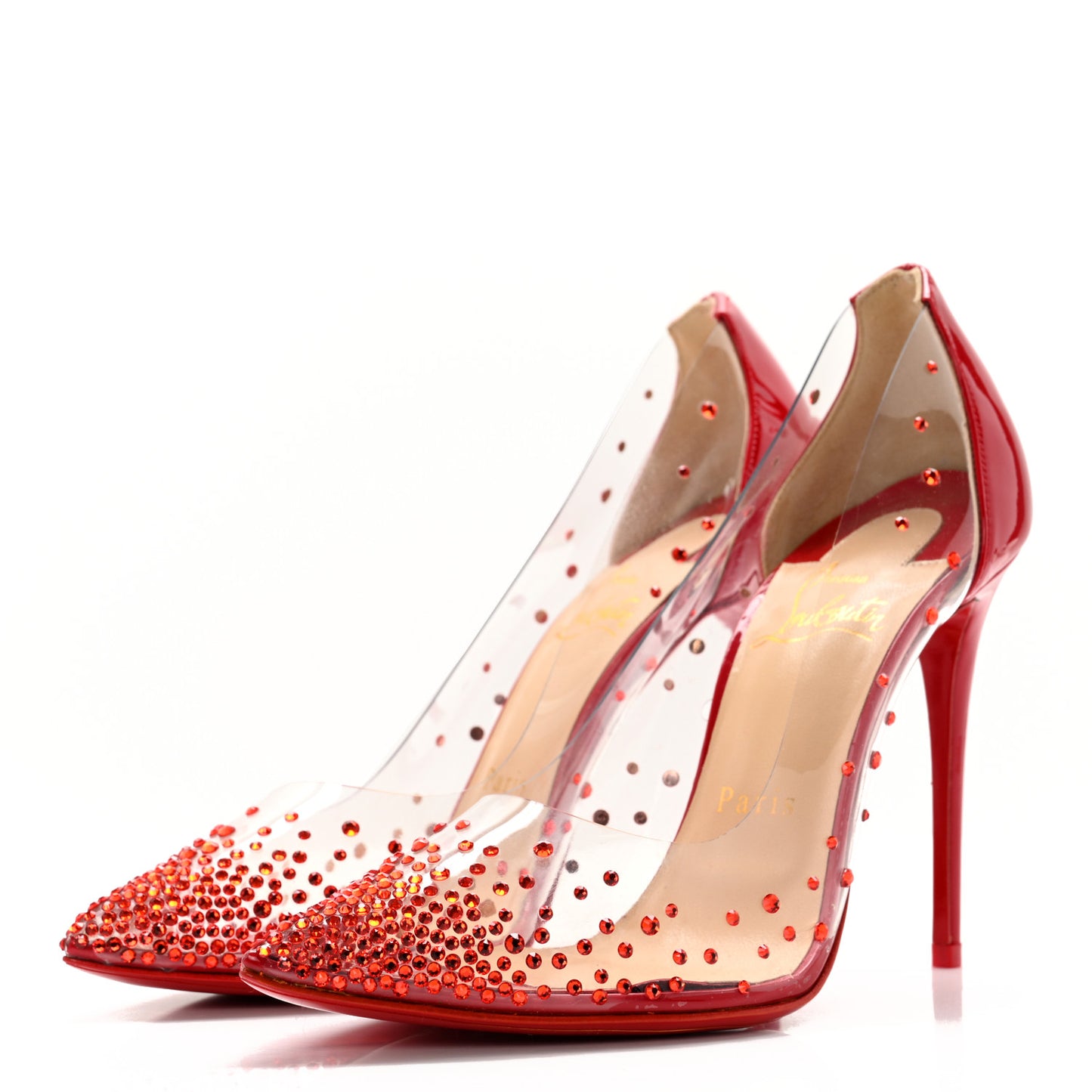 PVC Patent Degrastrass 100 Pumps 36.5 Red