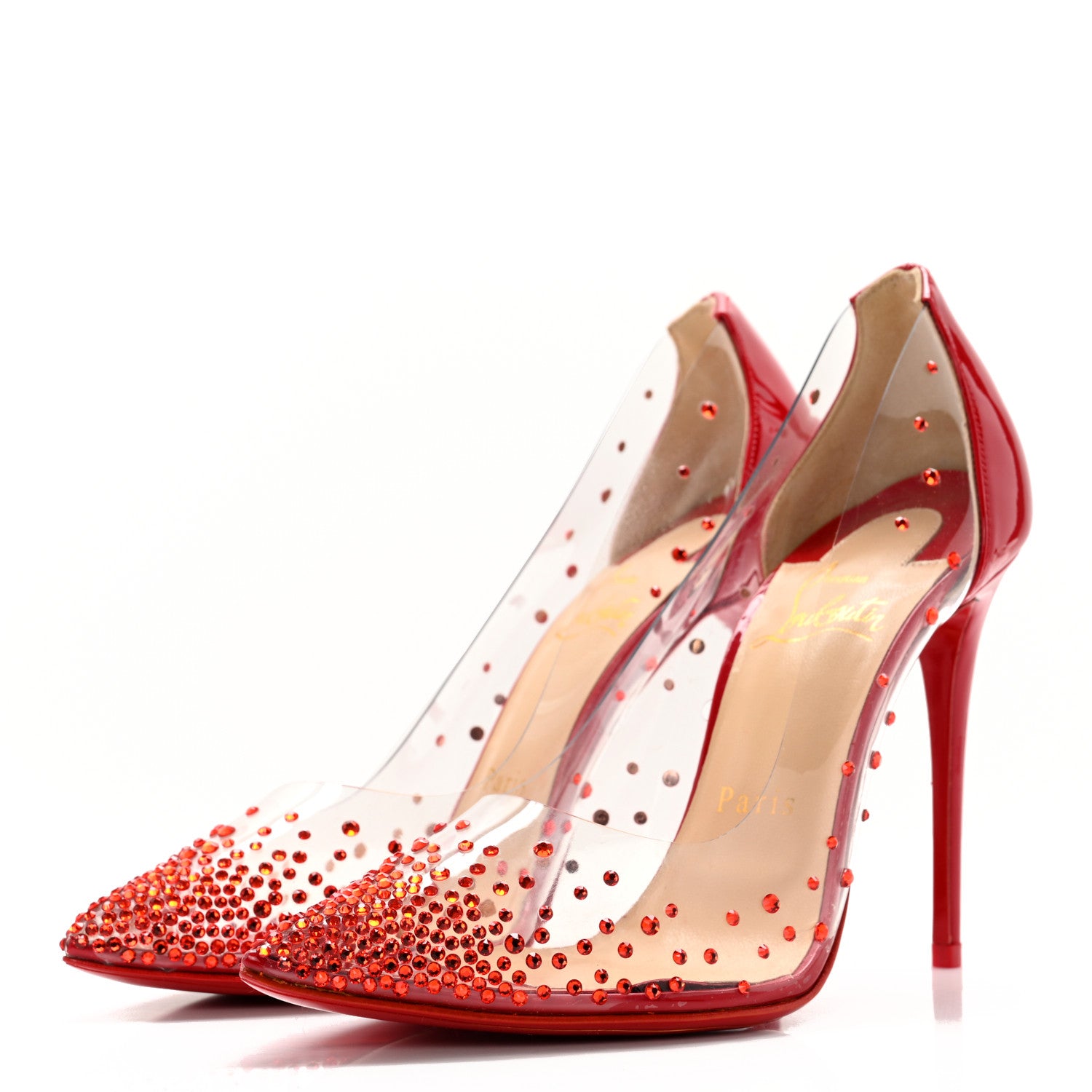 Christian Louboutin PVC Patent Degrastrass 100 Pumps 36.5 Red 3 of 12