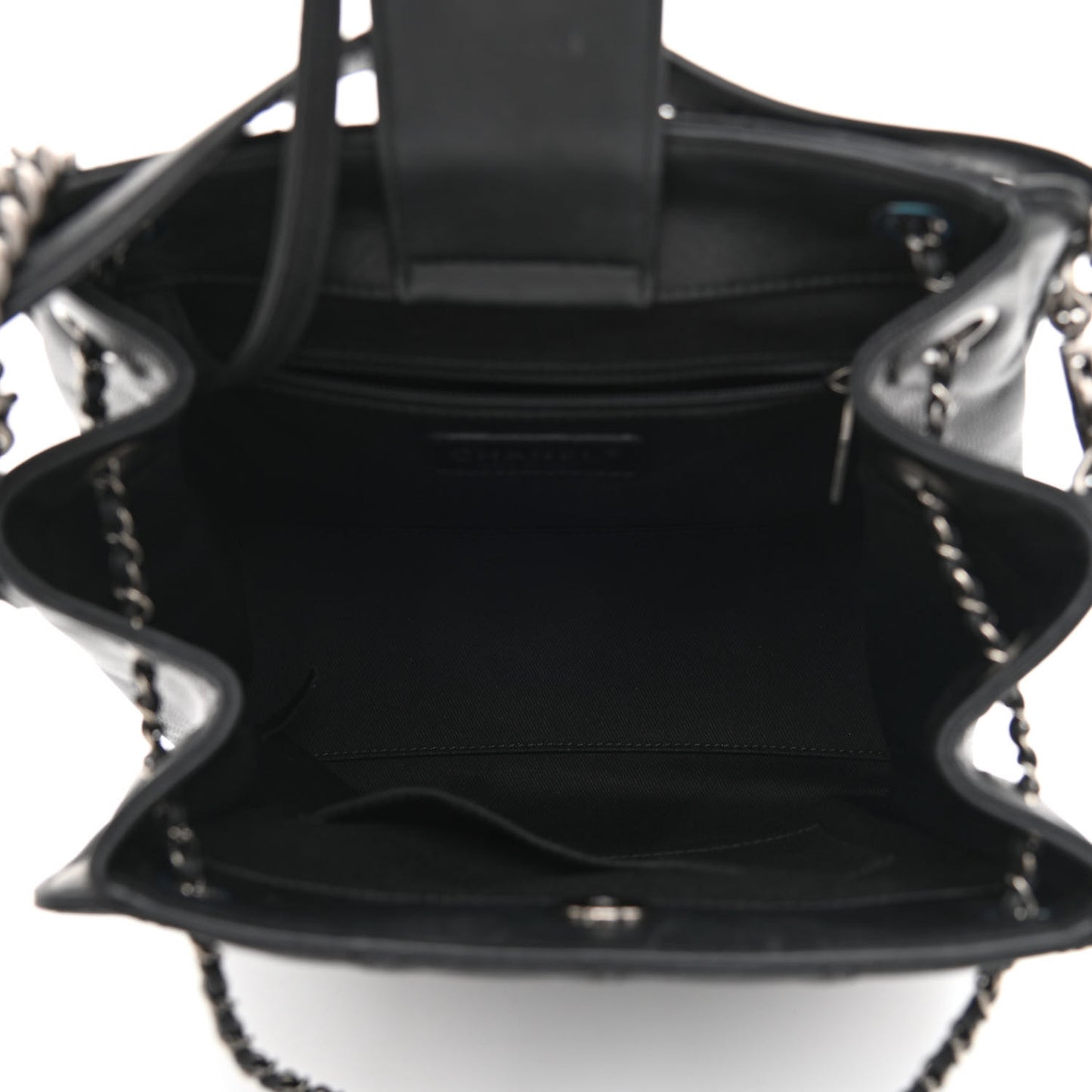 Caviar Quilted Medium CC Bucket Bag Black