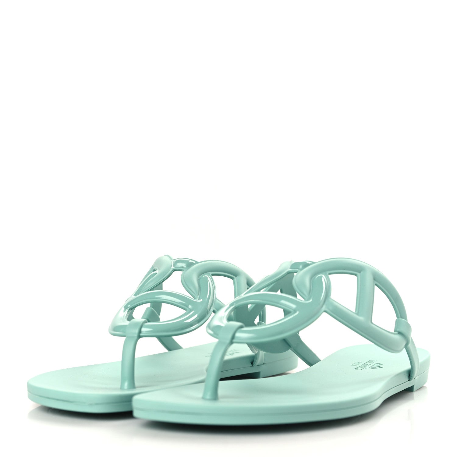 Hermes Rubber Womens Egerie Sandals 36 Vert Embrun 3 of 9