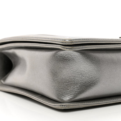 Chanel Metallic Calfskin Quilted Large Boy Flap Silver 10 of 12