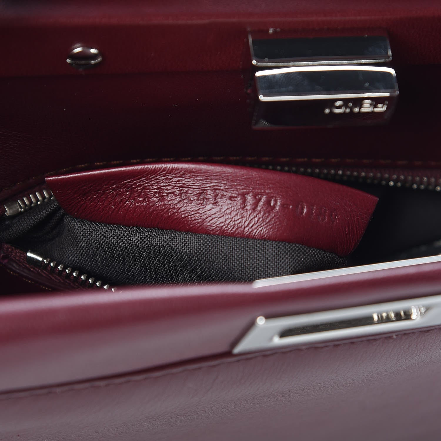 Fendi Nappa Mini Peekaboo Iconic Satchel Bordeaux 8 of 17