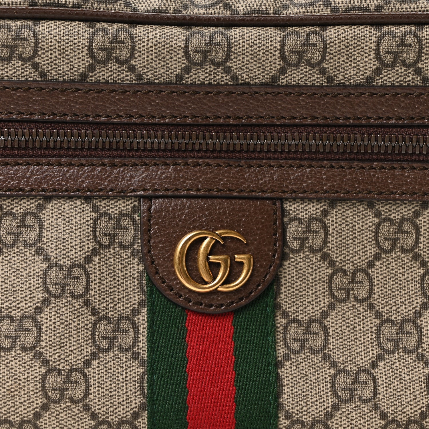 Gucci Soft GG Supreme Monogram Medium Ophidia Belt Bag Dark Brown 8 of 10