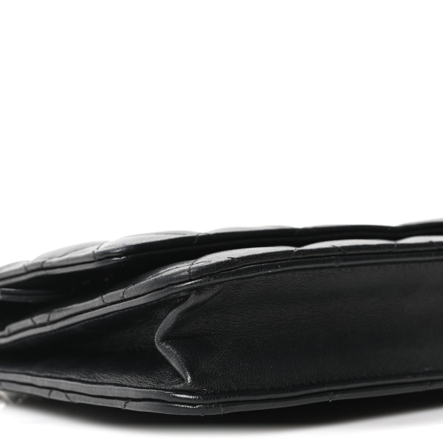 Lambskin Quilted Wallet On Chain WOC Black