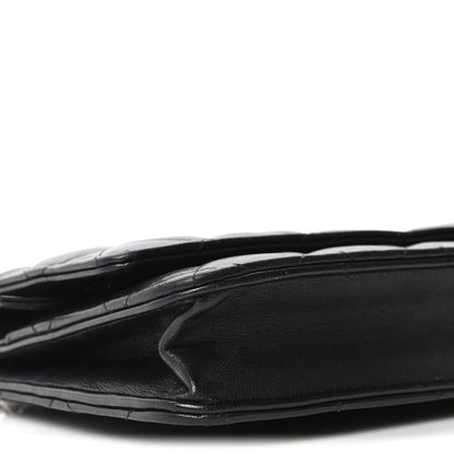 Chanel Lambskin Quilted Wallet On Chain WOC Black 9 of 11