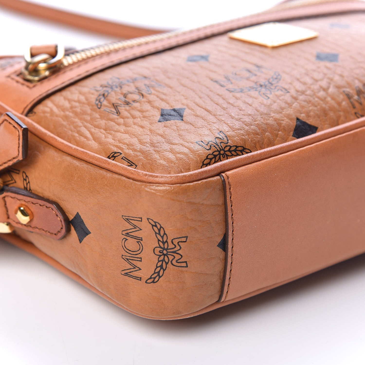 MCM Visetos Heritage Crossbody Bag Cognac 10 of 12