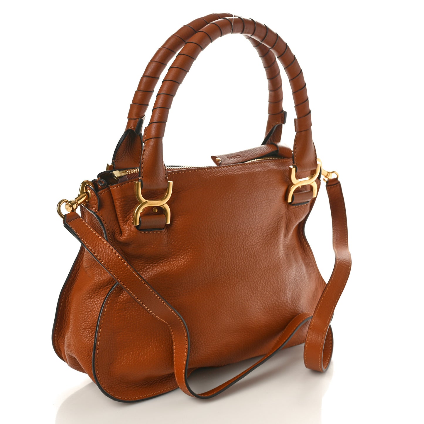 Calfskin Medium Marcie Satchel Tan