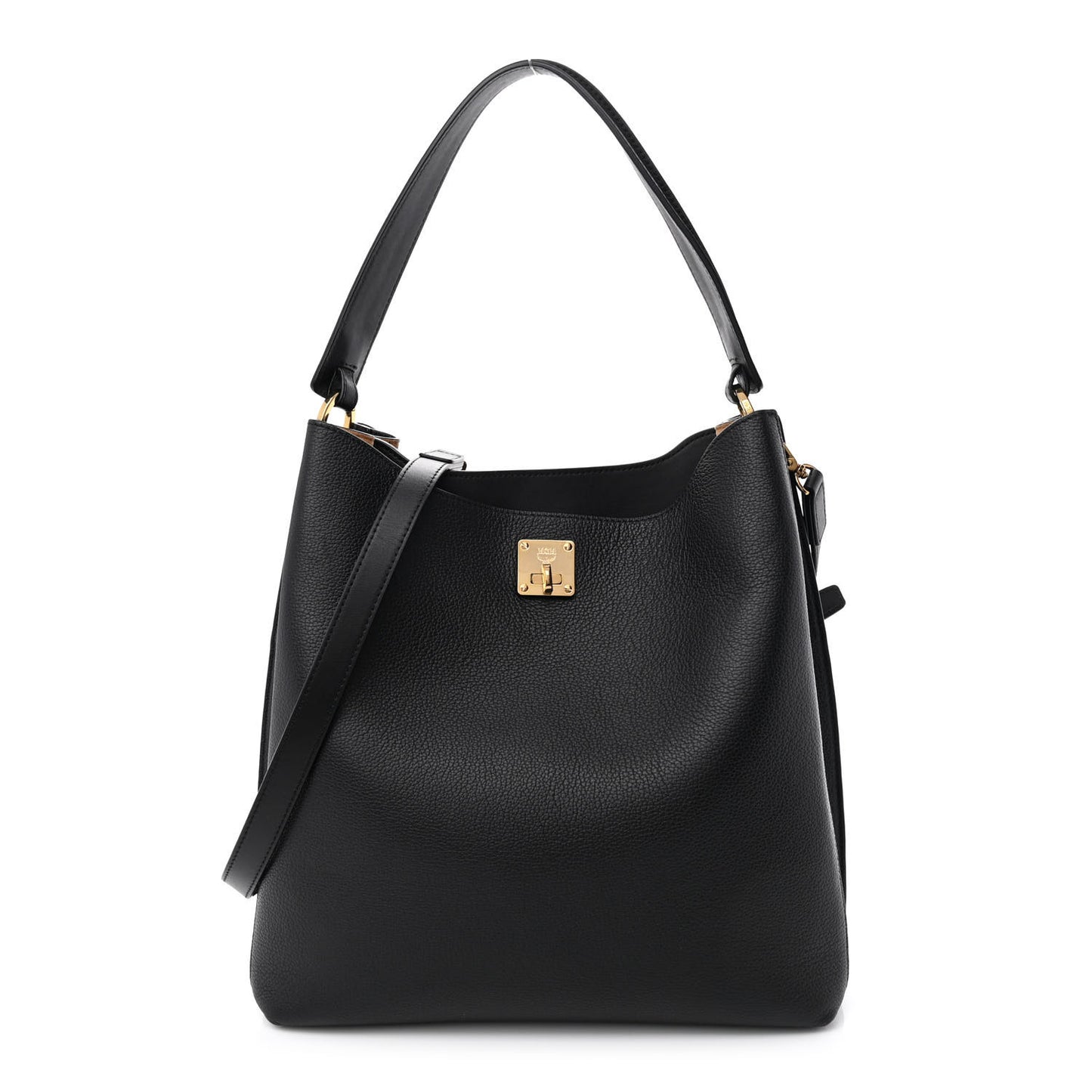 Grained Calfskin Large Milla Hobo Black
