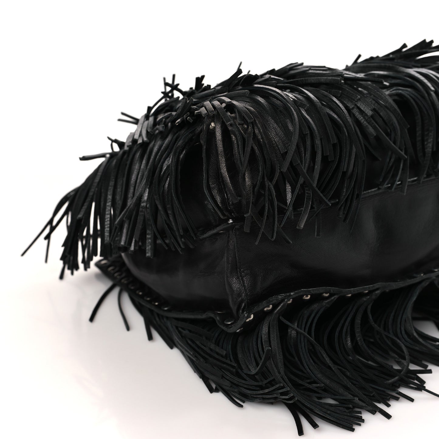 Nappa Fringe Tote Black