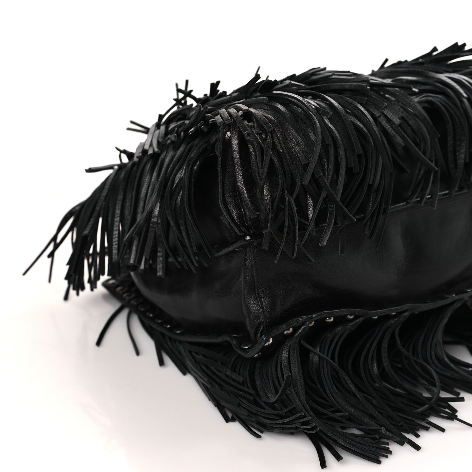 Prada Nappa Fringe Tote Black 7 of 10