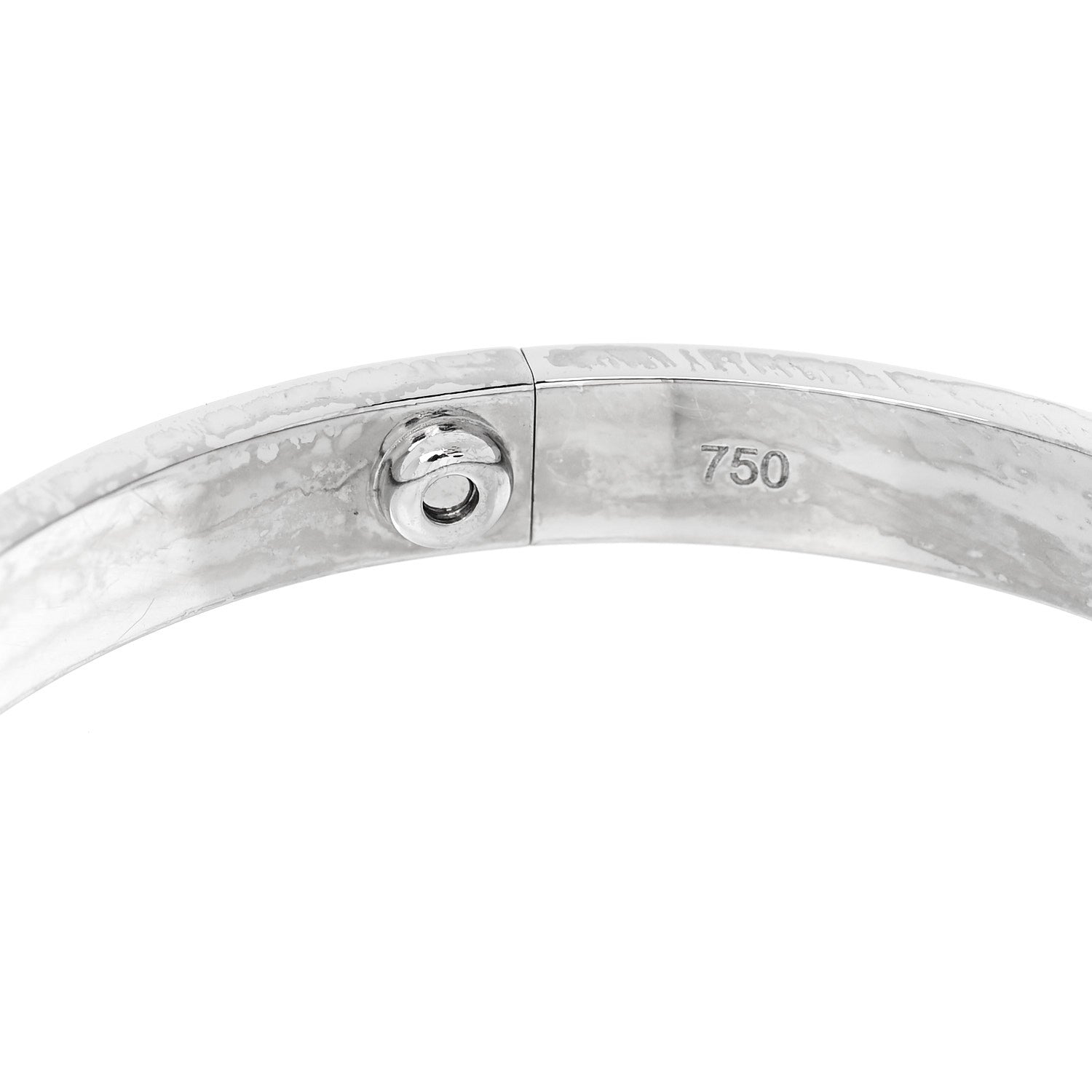 Cartier 18K White Gold 4 Diamond Love Bracelet 18 7 of 8