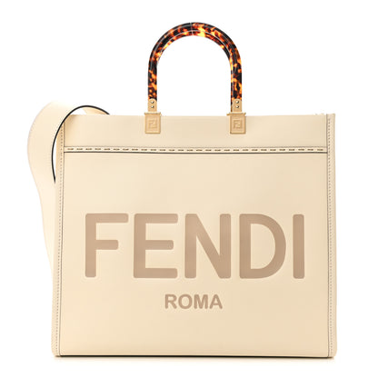 Fendi Vitello King Plexiglass Medium Fendi Sunshine Shopper Tote White Ice 1 of 12