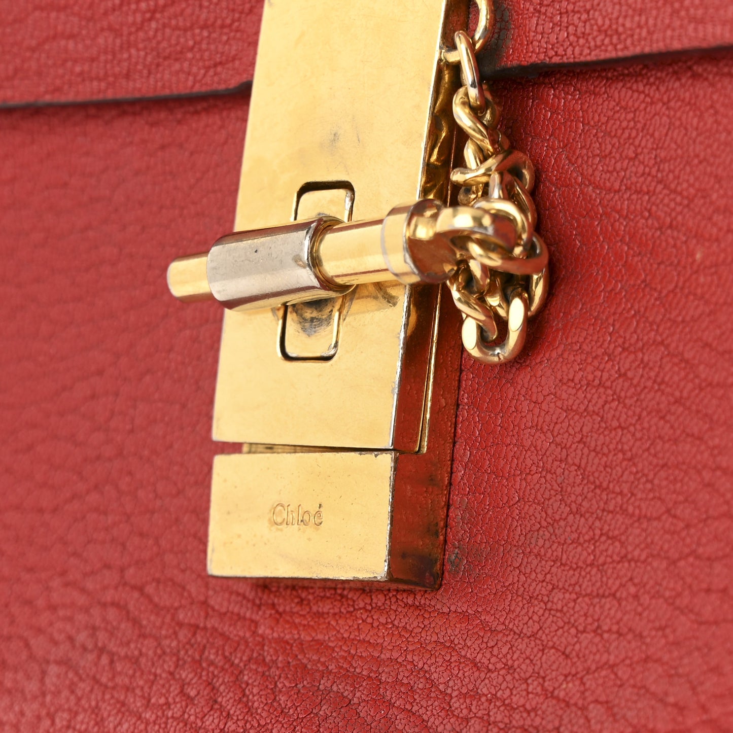 Grained Lambskin Mini Drew Shoulder Bag Plaid Red