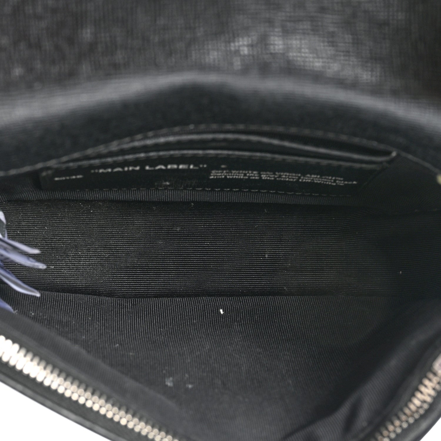 Off-White Saffiano Striped Mini Diag Binder Clip Bag Black White 6 of 18