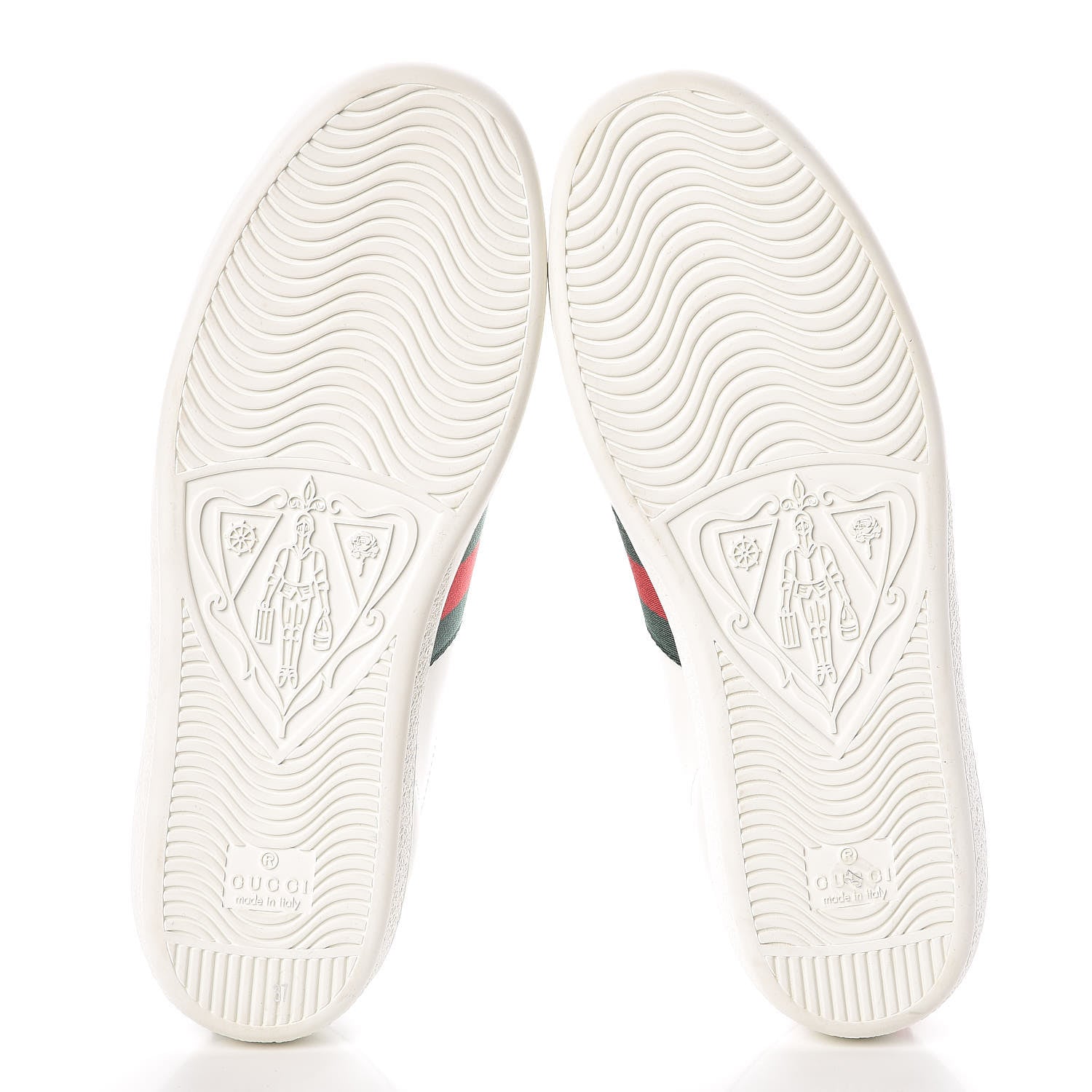 Gucci Calfskin Ayers Bee Embroidered Womens Ace Sneakers 37 White Green 5 of 10