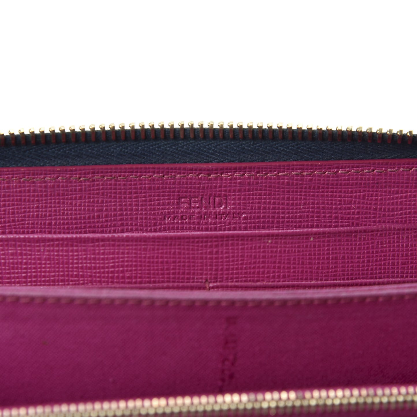 Vitello Elite Fendi Roma Simply Zip Around Wallet Cobalt Multicolor