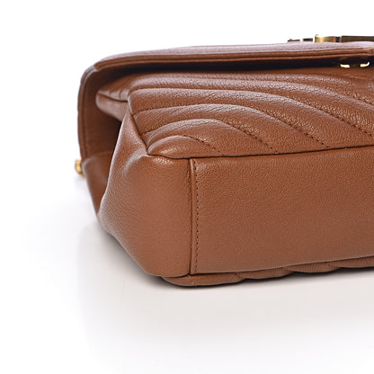 Saint Laurent Calfskin Matelasse Chevron Monogram Medium College Bag Brick 7 of 9