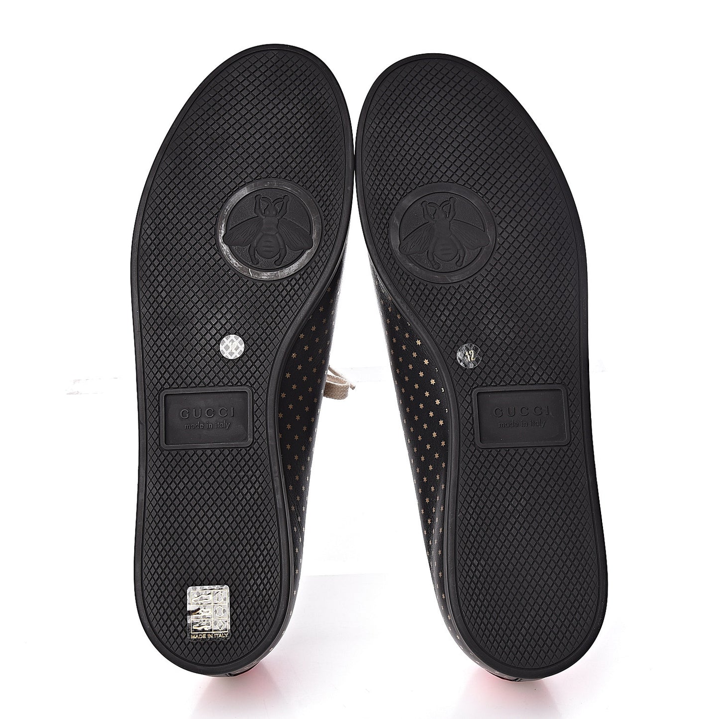 X SEGA Calfskin GUCCY Stars Mens Falacer Sneakers 12 Black