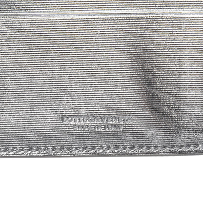 Bottega Veneta Metallic Grosgrain Intrecciato Continental Wallet Silver 6 of 12