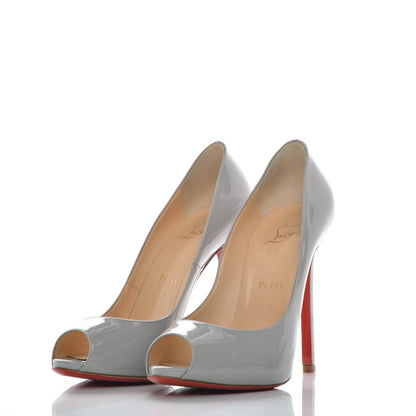 Christian Louboutin Patent Flo 120 Platform Peep Toe Pumps 38 Souris 2 of 7