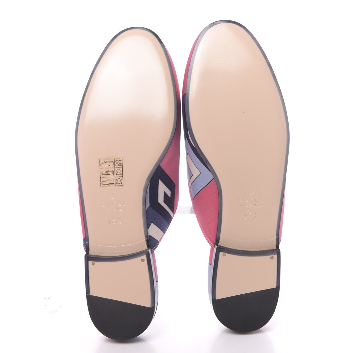 Satin GG Wallpaper Womens Princetown Slippers 35.5 Pink Flamboyant Blue Black