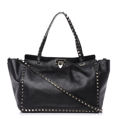 Valentino Garavani Vitello Medium Rockstud Tote Black 1 of 10
