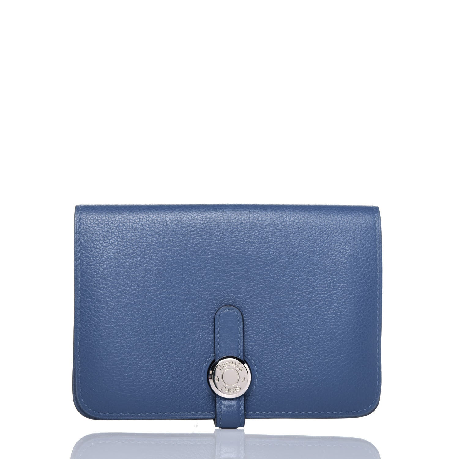 Hermes Togo Dogon Compact Wallet Bleu Brighton 1 of 12