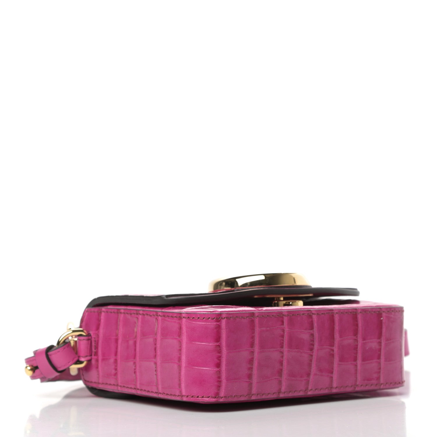 Chloe Calfskin Crocodile Embossed Mini C Double Carry Graphic Pink 4 of 9