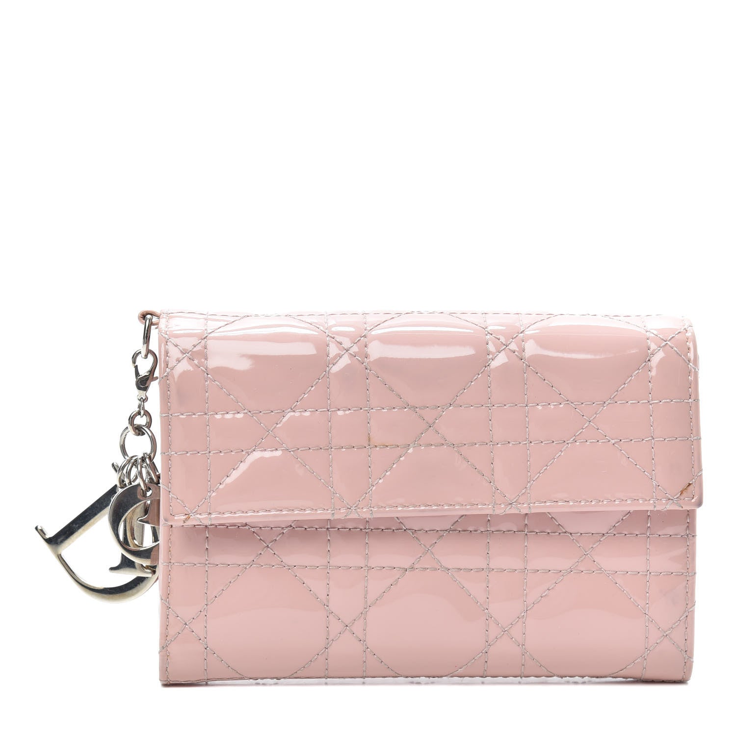 Dior Lady Dior Medium Wallet ピンク Christian Dior Patent Cannage Lady Dior Explorateur Wallet Pink