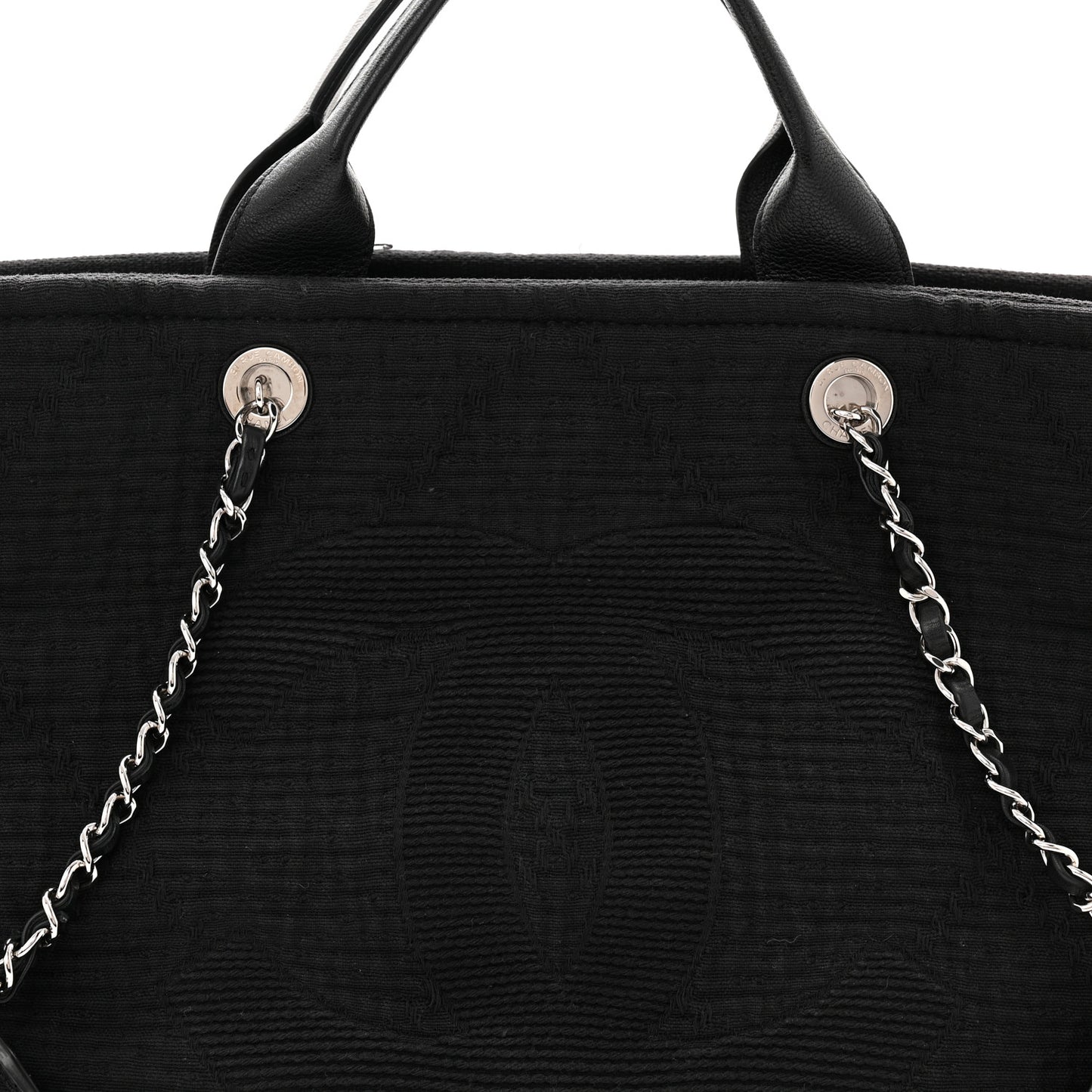 Canvas Large Double Face Shopping Tote Black