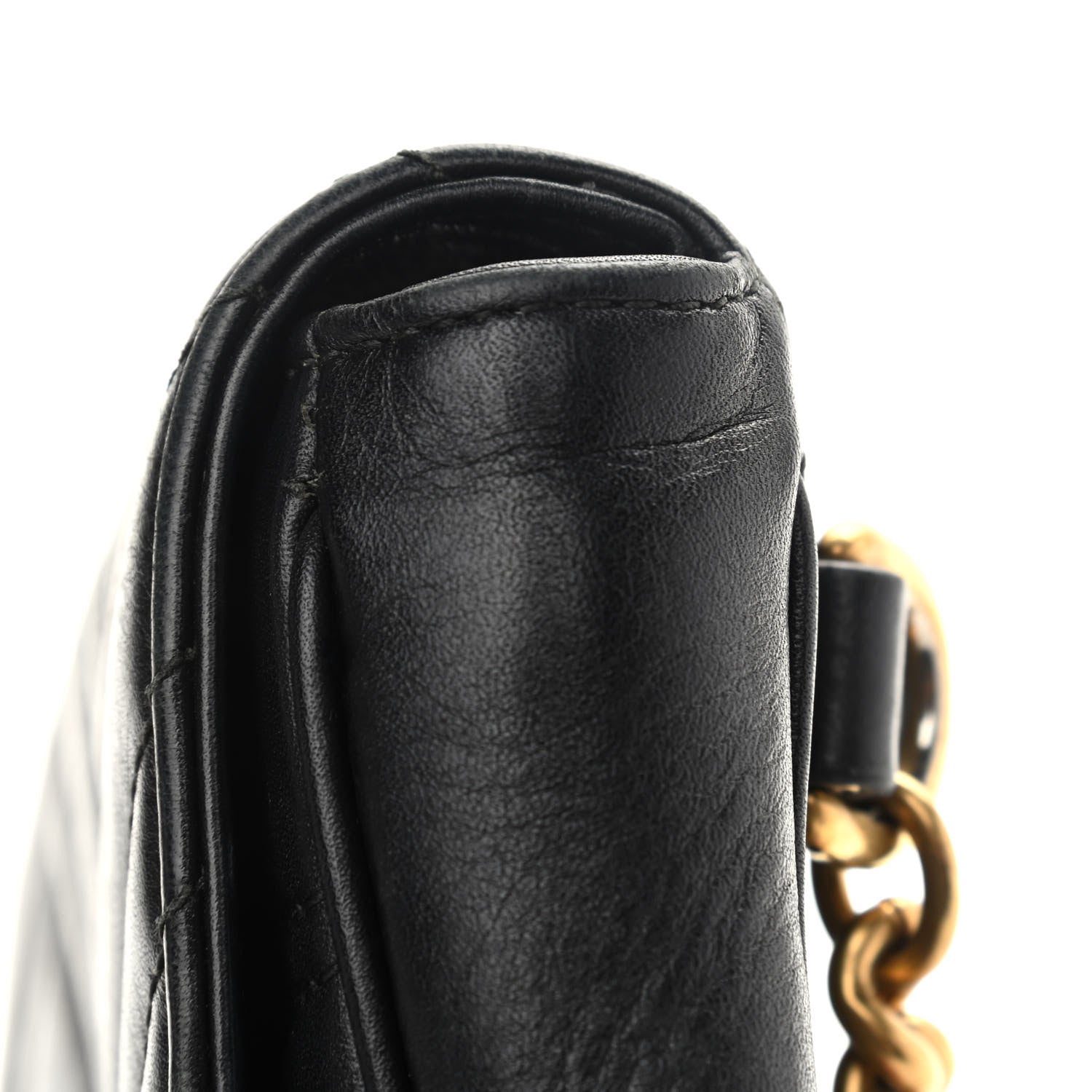 Gucci Calfskin Matelasse Pearly GG Marmont Chain Belt Bag Black 15 of 20