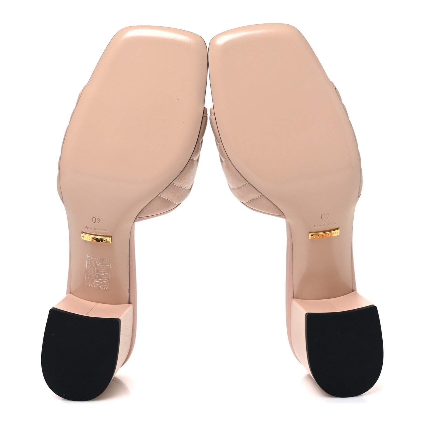 Nappa Matelasse GG Marmont 55mm Slide Sandals 40 Skin Rose