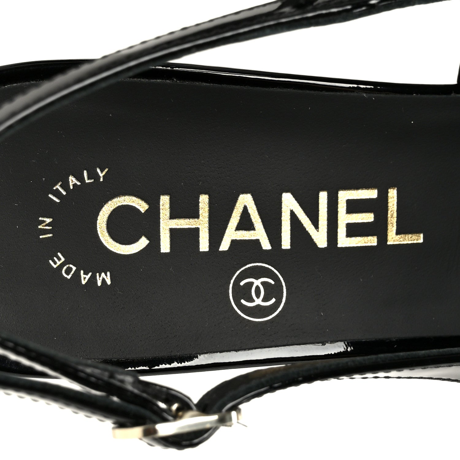 Chanel Patent Calfskin Cap Toe CC Slingback Pumps 36 Black 7 of 9