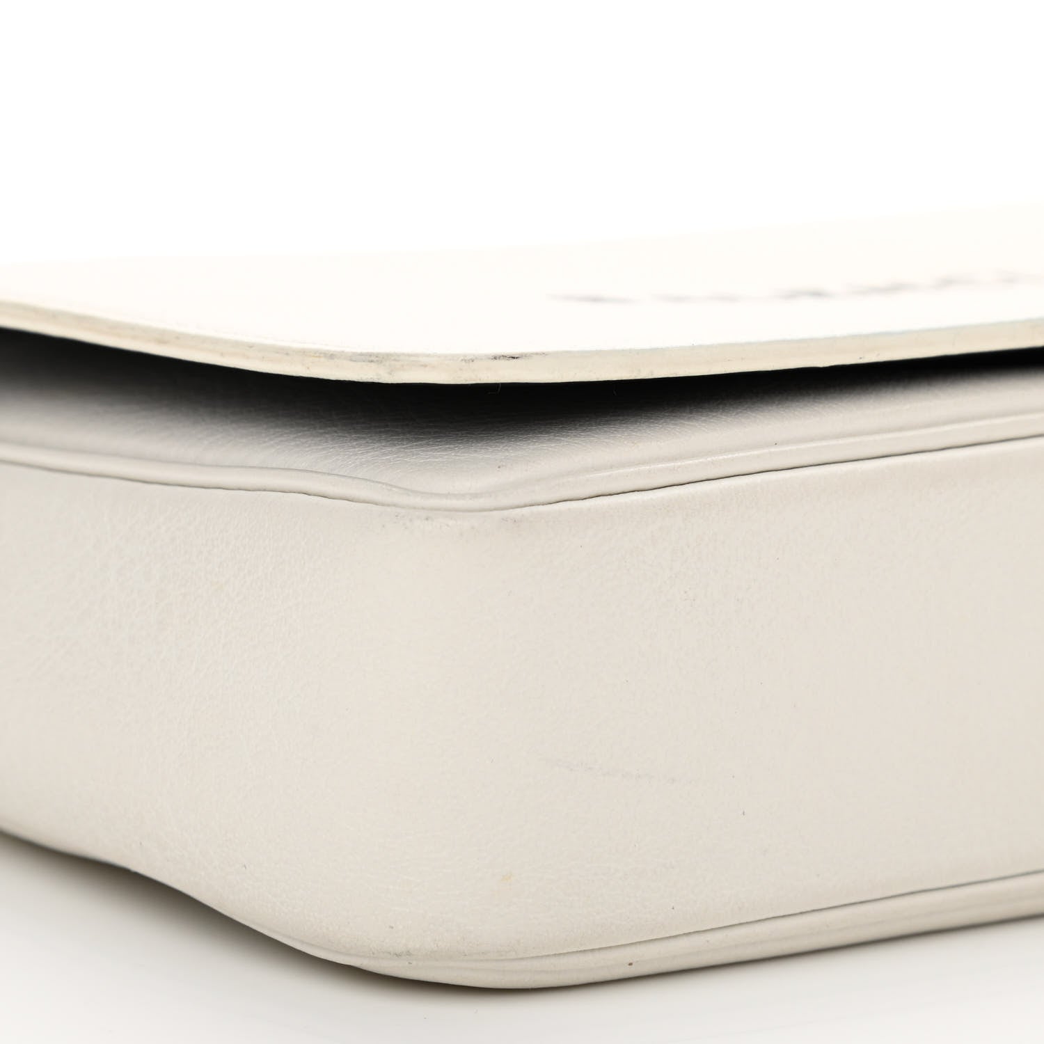 Balenciaga Pebbled Calfskin Chain Wallet White 8 of 11