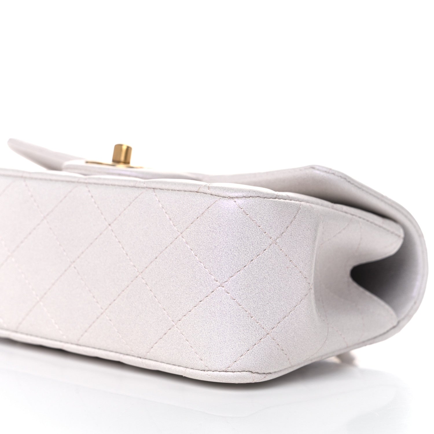 Chanel Iridescent Lambskin Quilted Mini Top Handle Rectangular Flap White 6 of 10