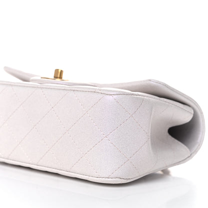 Chanel Iridescent Lambskin Quilted Mini Top Handle Rectangular Flap White 6 of 10