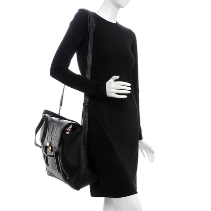 3.1 Phillip Lim 3.1 Textured Calfskin Large Pashli Satchel Black 2 of 7