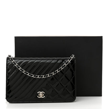 Chanel Patent Quilted Coco Boy Wallet On Chain WOC Black 17 of 17