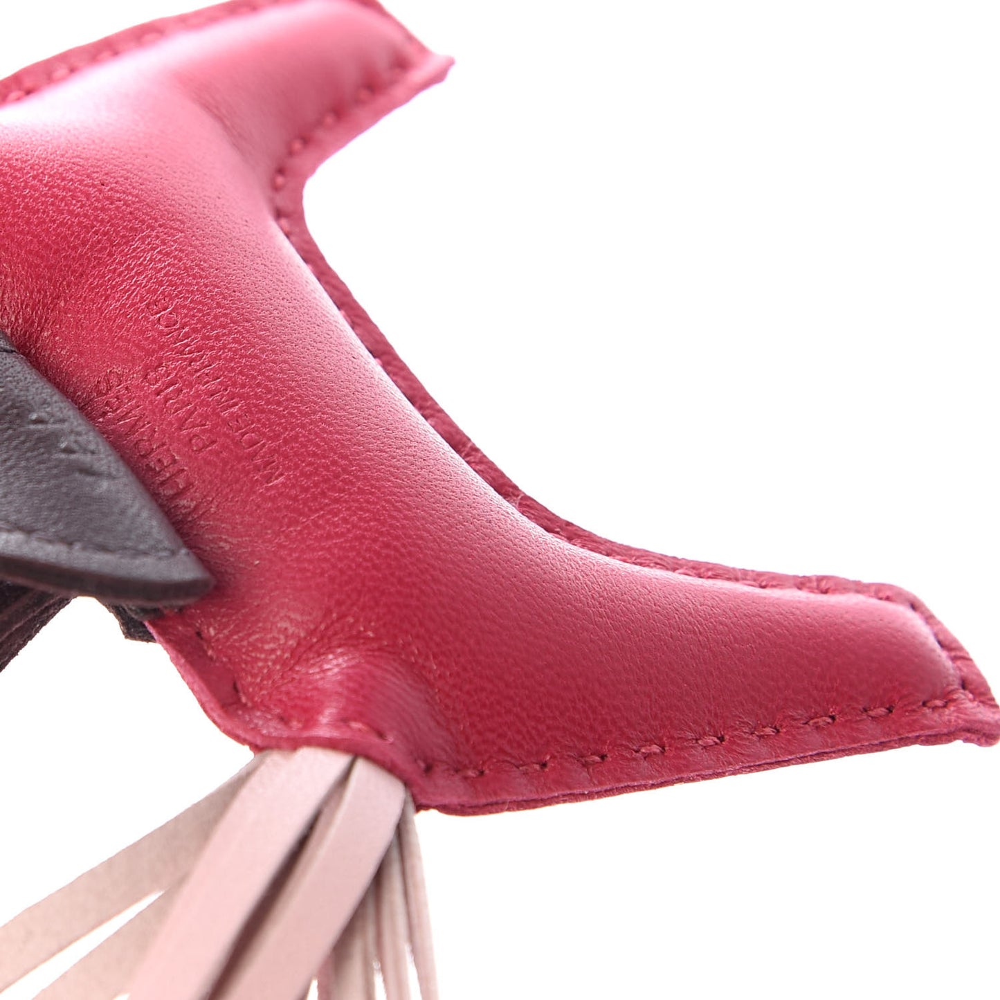 Milo Lambskin Grigri Rodeo Horse Bag Charm PM Rose Sakura Framboise Rouge Sellier