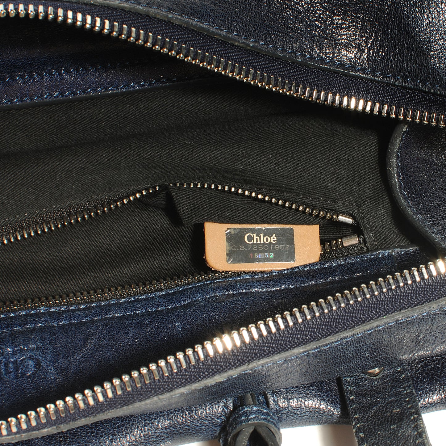 Leather Saskia Satchel Navy