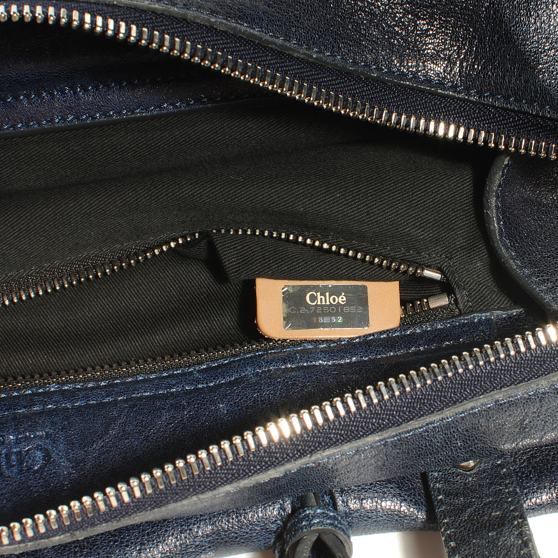 Chloe Leather Saskia Satchel Navy 7 of 7